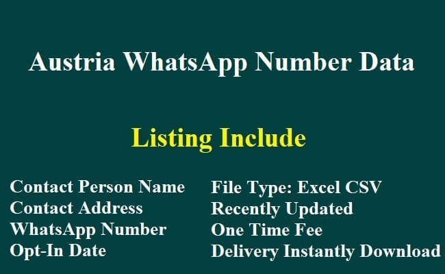 Austria WhatsApp Number Data
