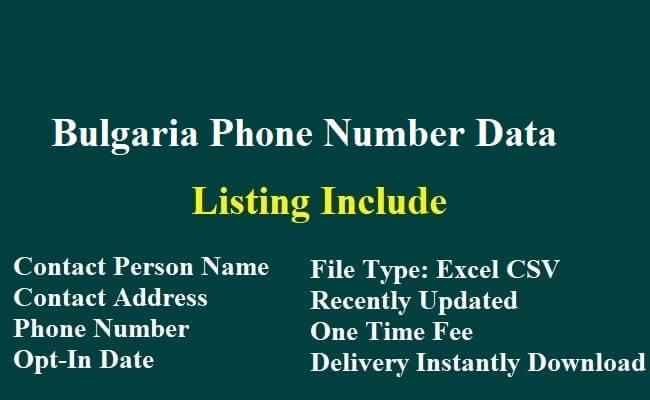 Bulgaria Phone Number Data