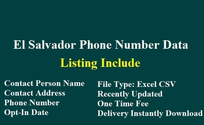 El Salvador Phone Number Data