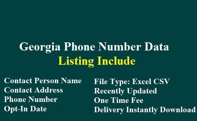 Georgia Phone Number Data