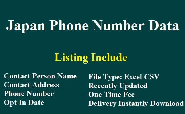 Japan Phone Number Data