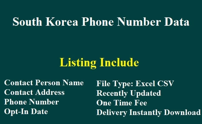 South Korea Phone Number Data